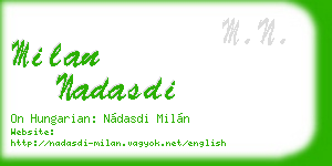 milan nadasdi business card