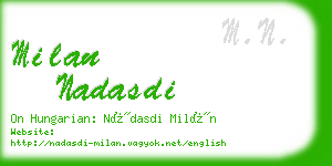 milan nadasdi business card